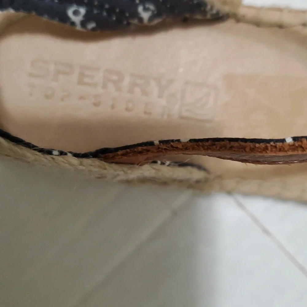 Sperry Hope Top Sider Striped Red Jute Straps Nautical Espadrille Sandals 11M